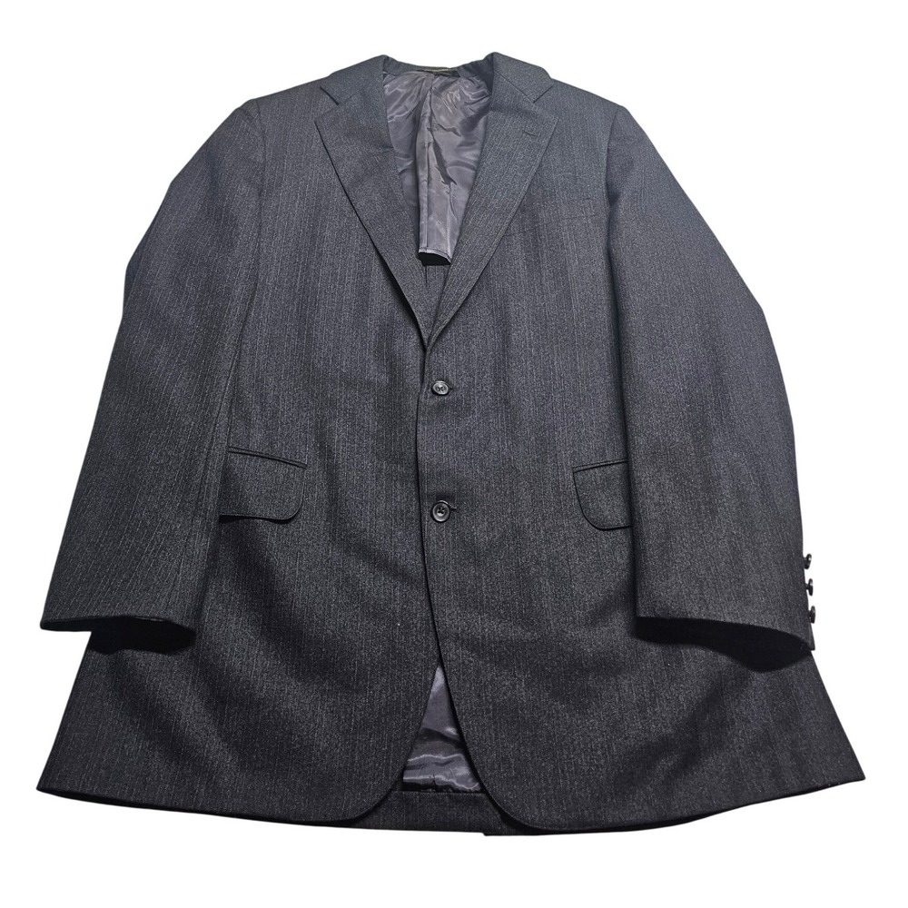 Norman Hilton Connollys Mens 42L Pinstripe Blazer Charcoal Gray 2‎ Button Jacket
